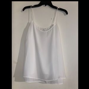 New York and Company White Spaghetti Strap Blouse